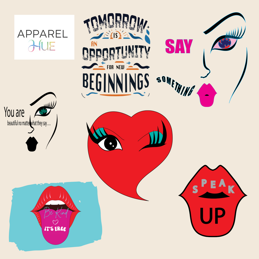 It's a reminder to listen to your inner voice, to trust your instincts, and to know that your story is worth sharing. The winking heart represents the inner love, and peace that guides you, while the "Speak Up" mouth is a call to action.