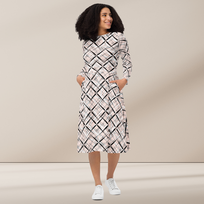 You Are A Work Of Art, Vibrant All-Over Print Midi Dress, Graphic Art print Design Dress