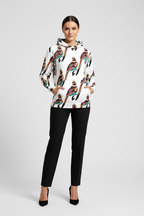 Bird Art Print Hoodie for Women