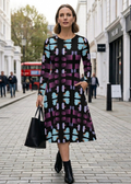 Chic Geometric Midi Dress: Elevate Your Evening Style! Fun and Playful