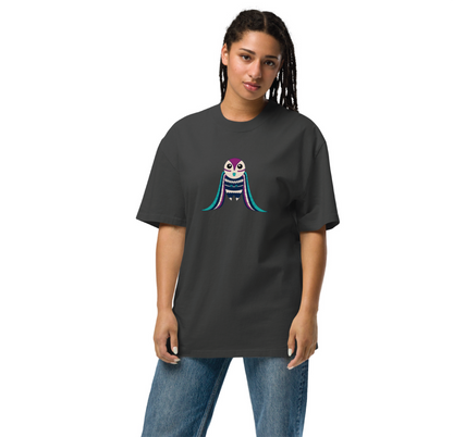 Oversized Faded T-Shirt Graphic Owl Print Shirt, Oversized Graphic T-Shirt, Trendy Oversized Tee - Apparelhue