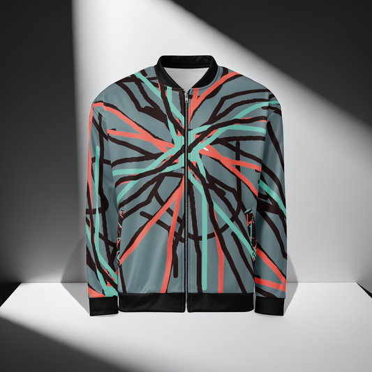Abstract Art Bomber Jacket | Bold Fashion Statement | Heartbeat All over Print Jacket