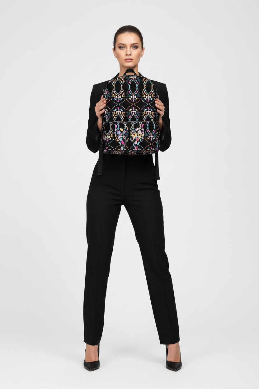 Bold Geometric Abstract Print Rucksack