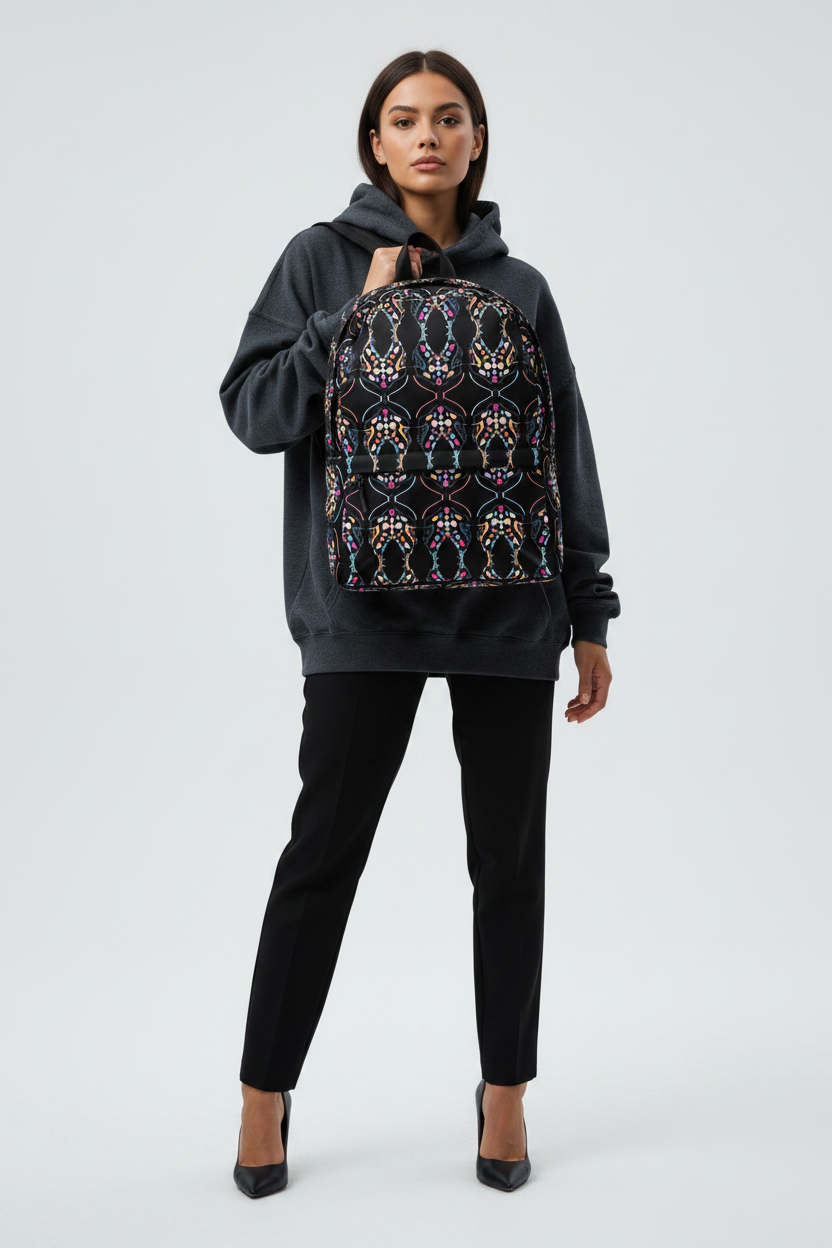 Bold Geometric Abstract Print Rucksack