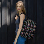 Soft mesh back panel for breathable comfort during urban commuting.
