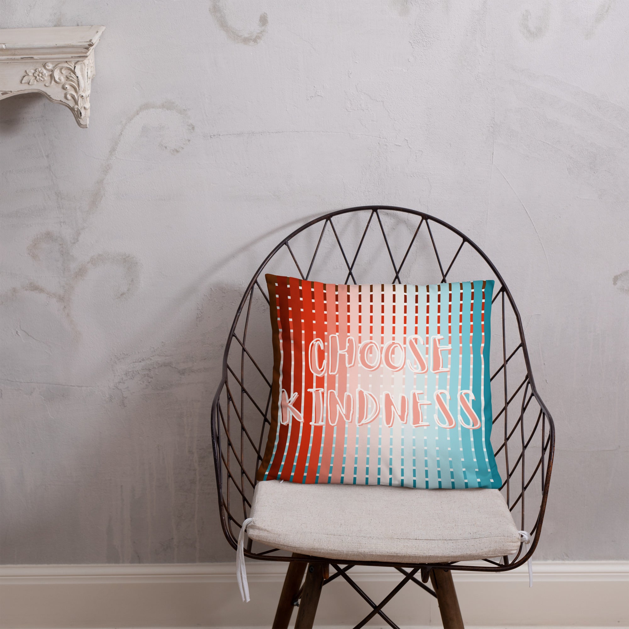 Choose Kindness pillow on modern sofa