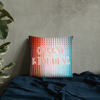 Minimalist typography pillow case close up