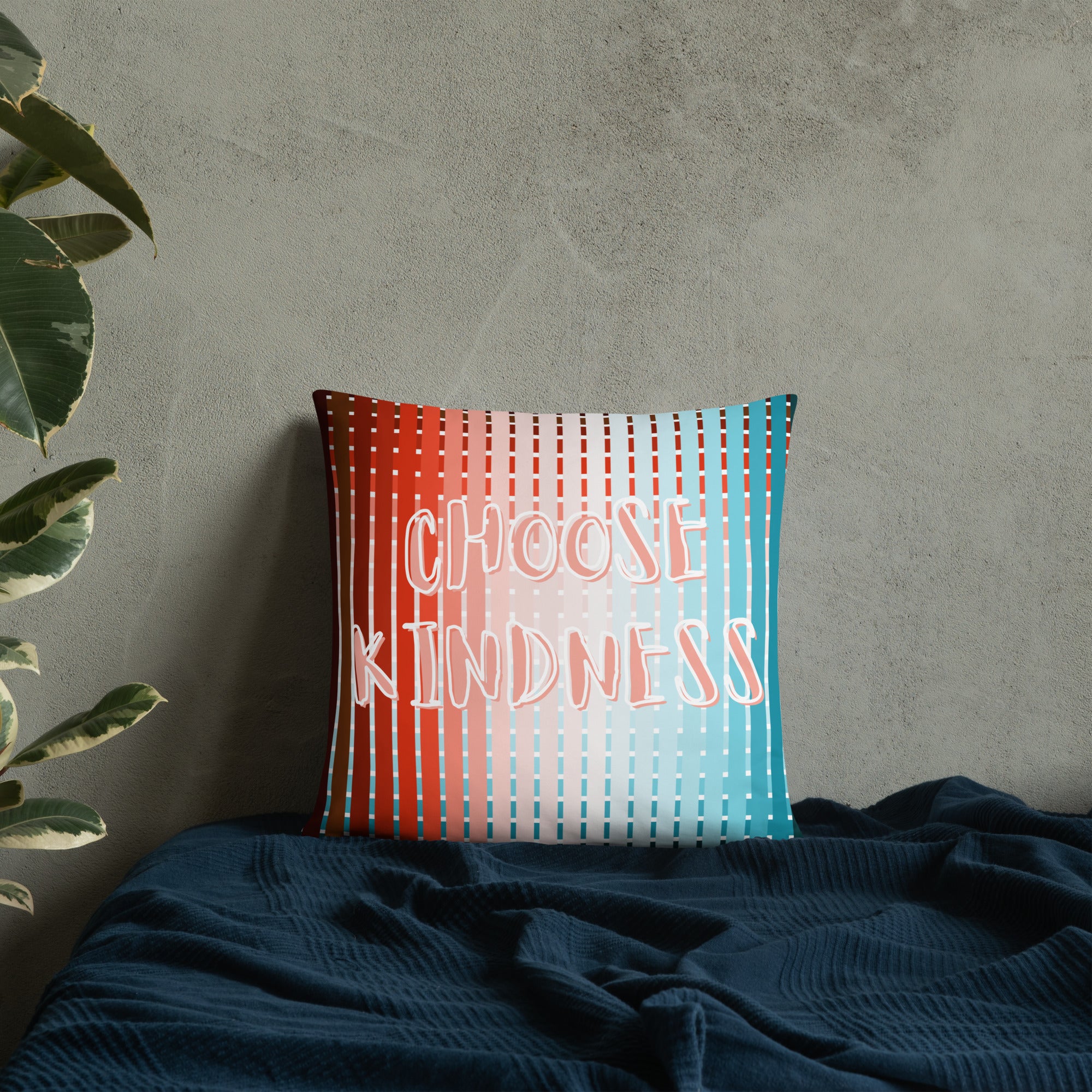 Minimalist typography pillow case close up