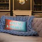 Contemporary home decor typography pillow