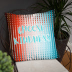 Bold graphic kindness home decor pillow