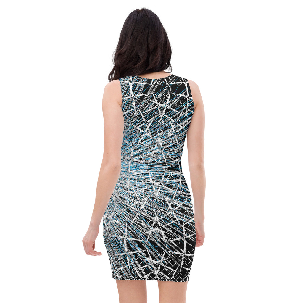 Fitted Stretchy Geometric Shapes Dress