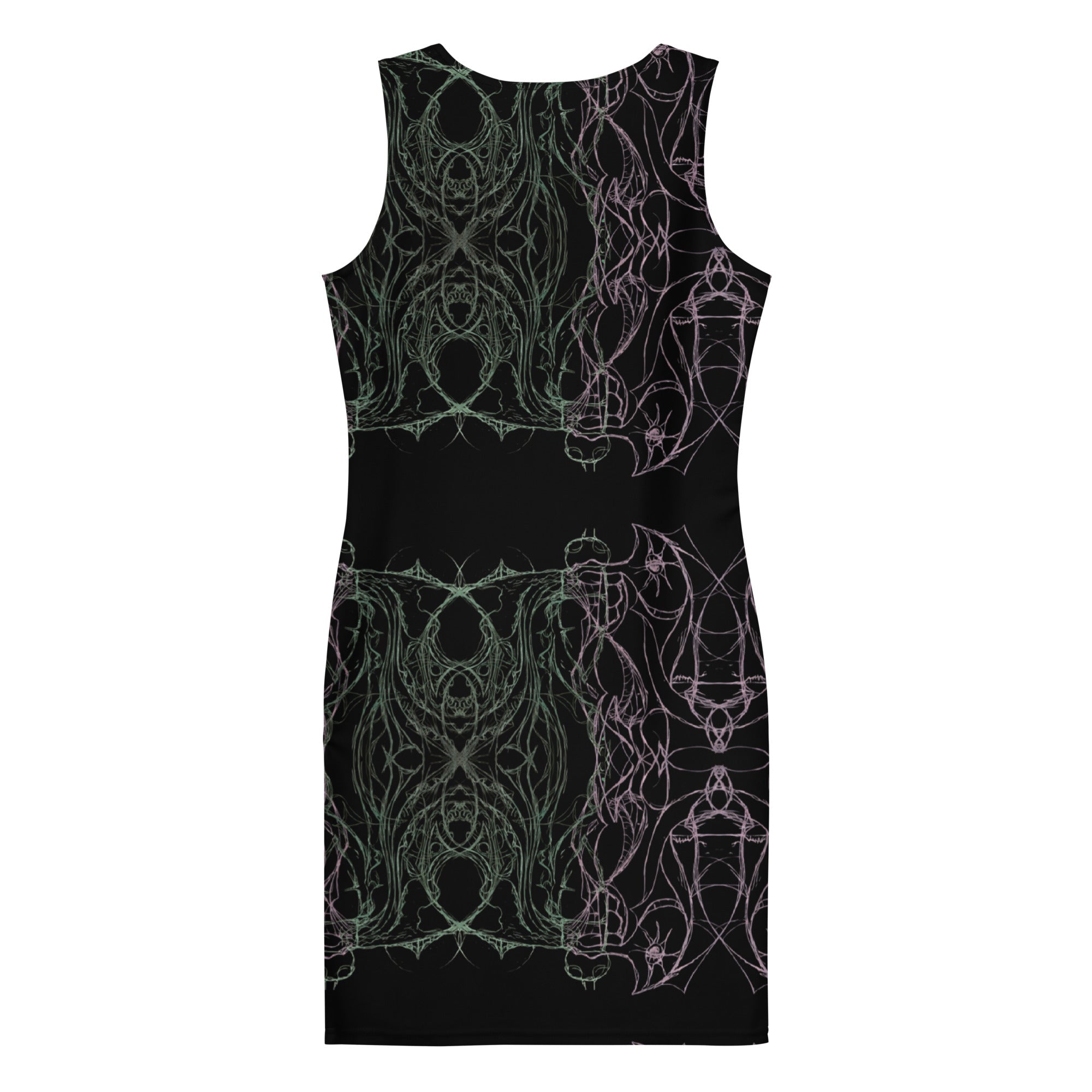 Bold print bodycon dress detail