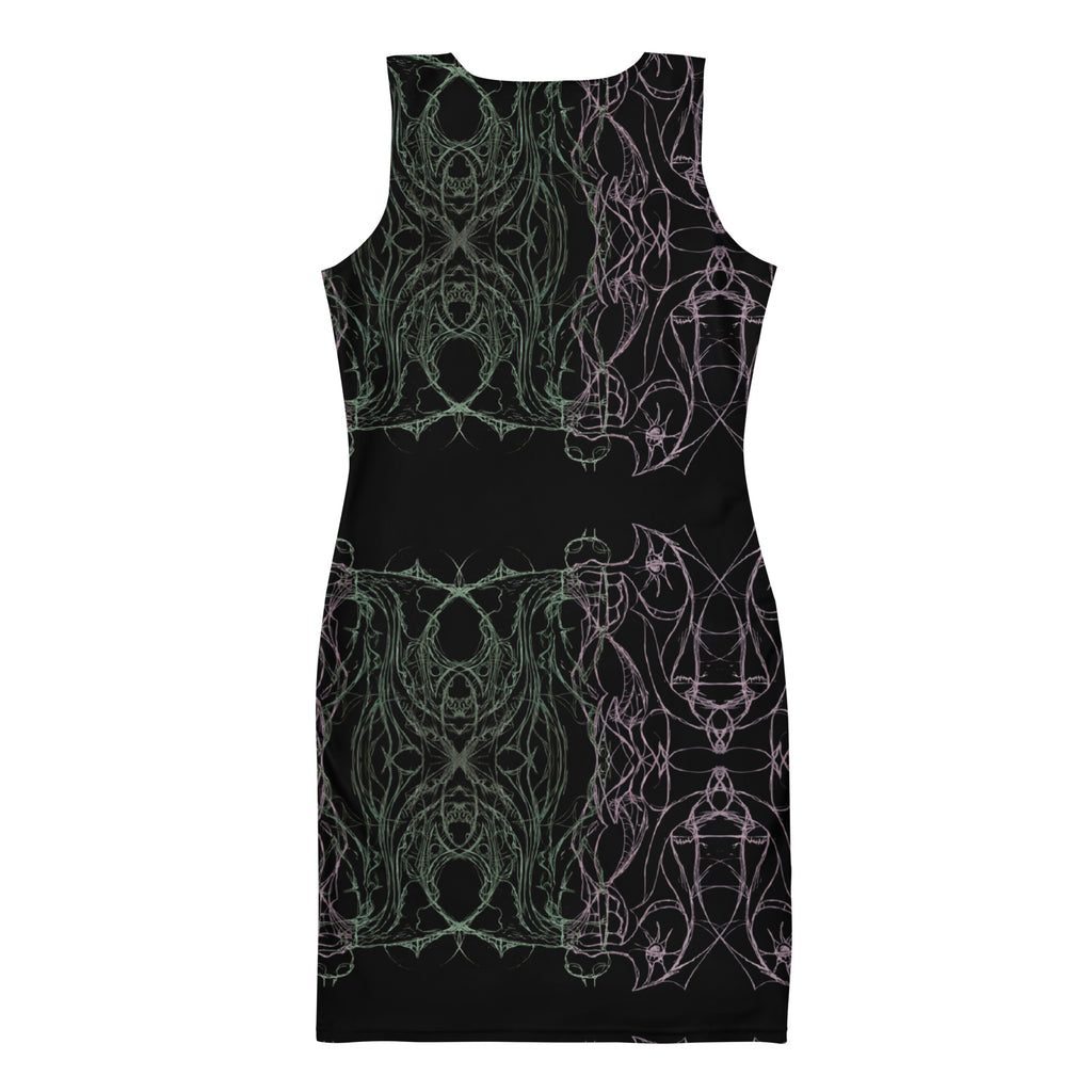 Elegant fitted dress side profile