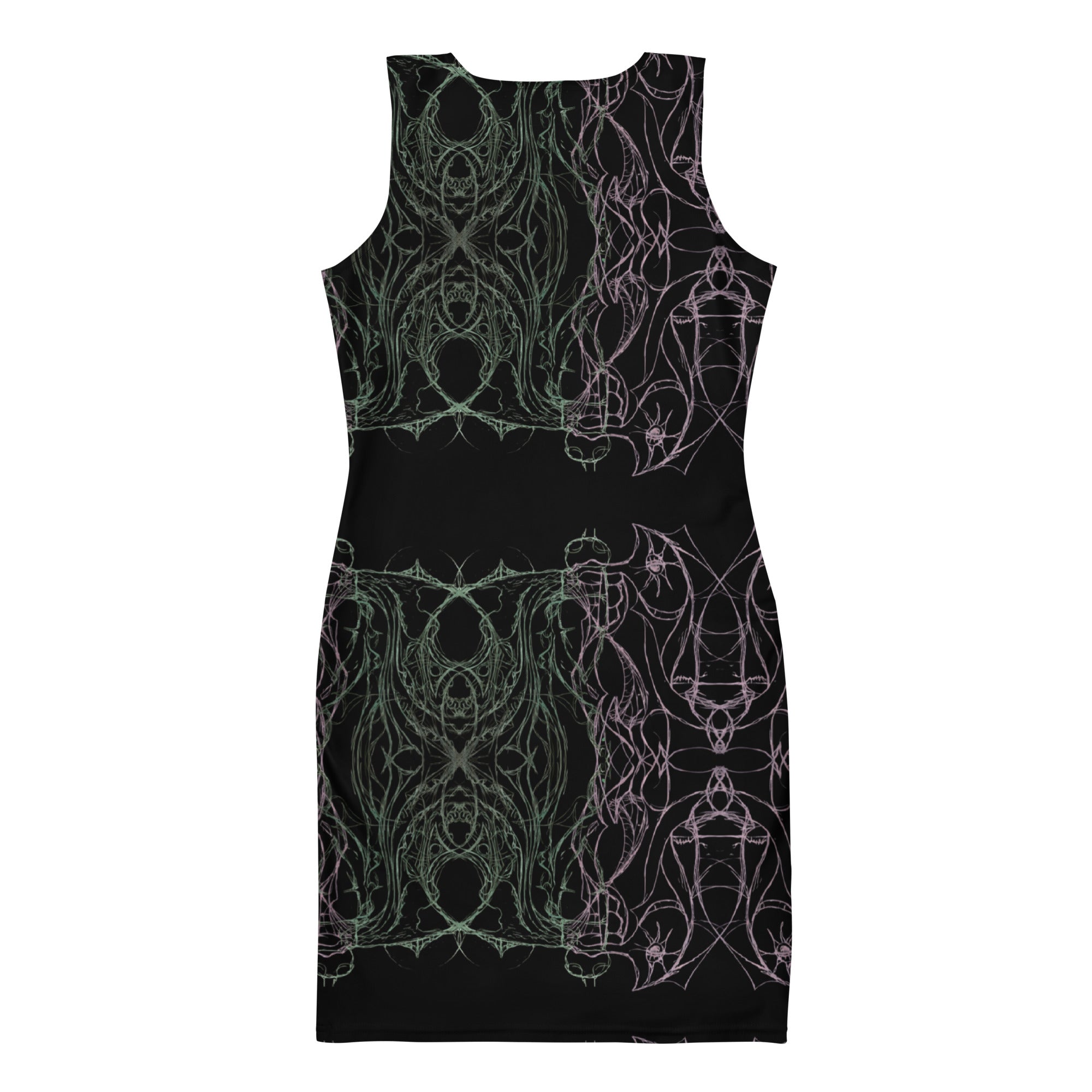 Elegant fitted dress side profile