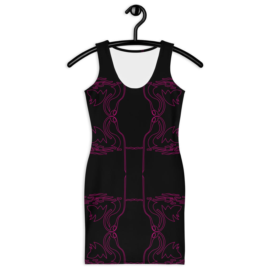 Black Printed Mini Artistic Dress