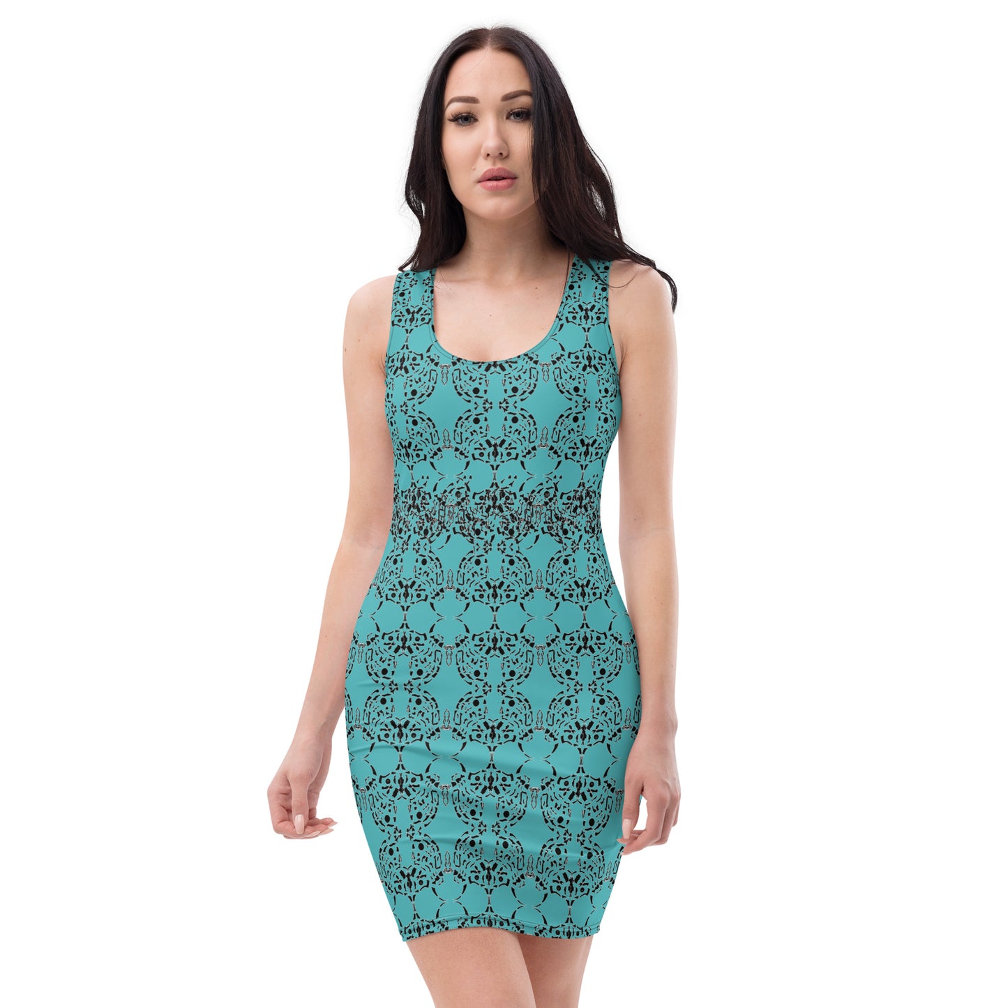 Party Dresses for Women, Bodycon dress geometric Print Dress, Fitted Party Mini Dress