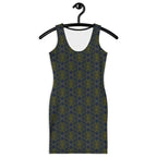 All over print dress fabric detail
