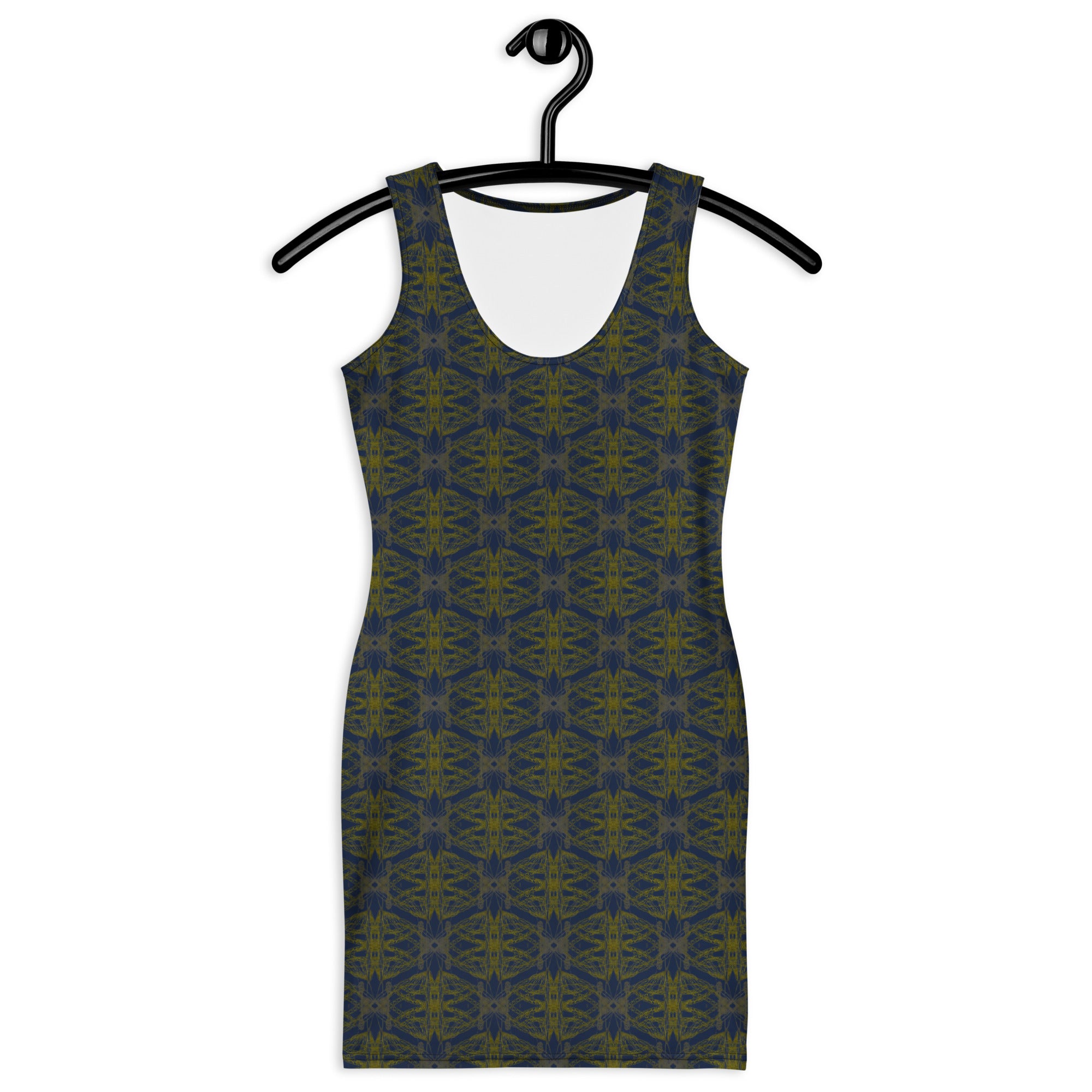 All over print dress fabric detail