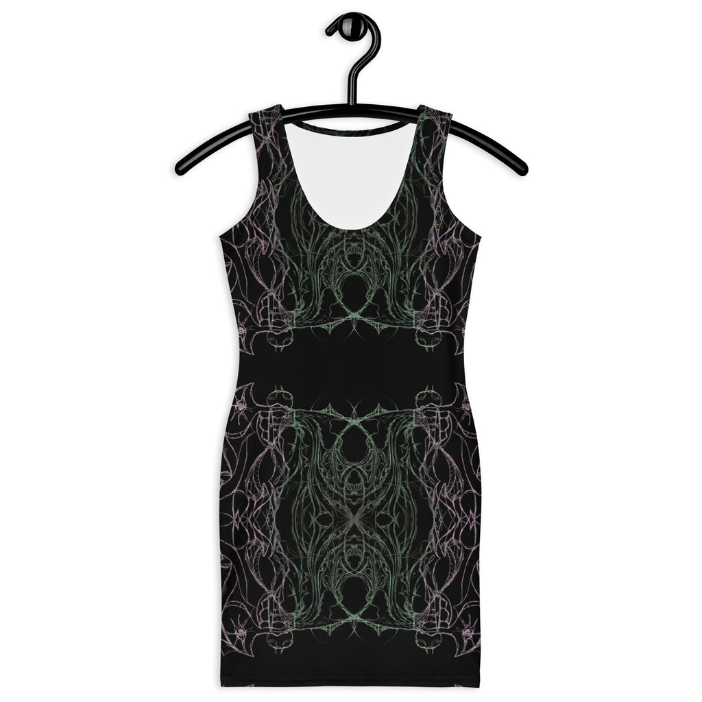 Sculpted feminine dress close up
