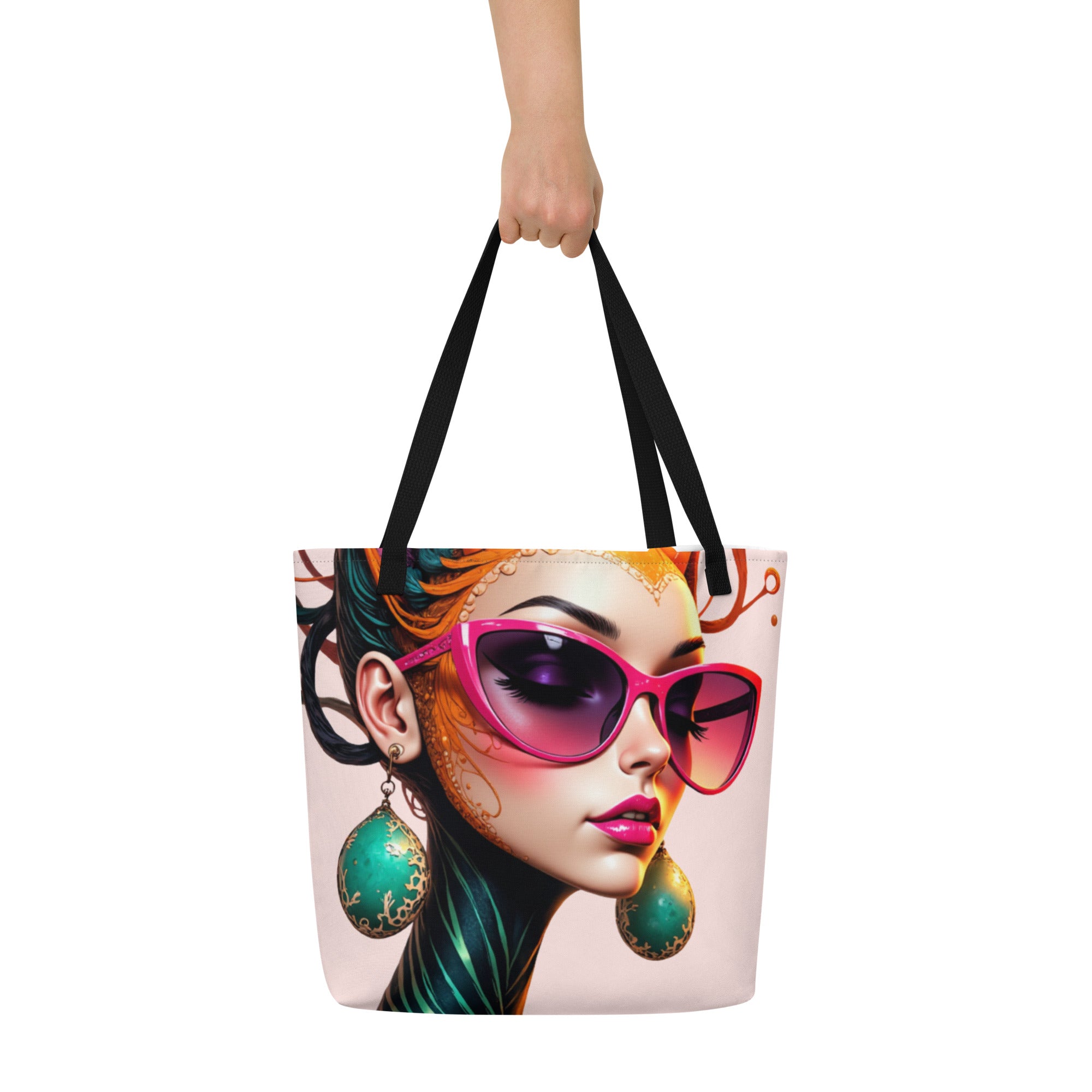 Aesthetic canvas tote bag front view