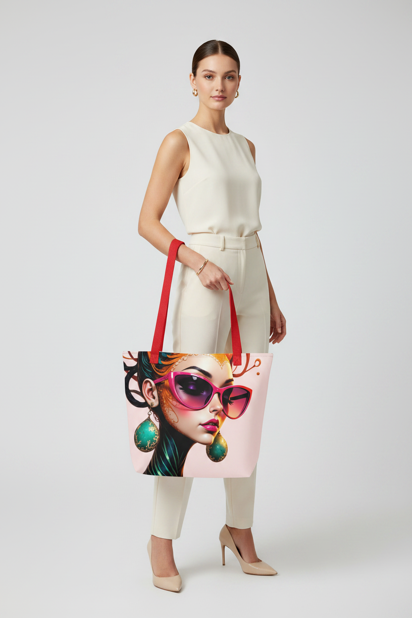 Artsy All-Over Print Large Tote Bag