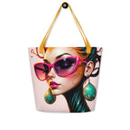 Eco friendly graphic tote bag.
Statement art tote bag outfit styling.
Artistic canvas bag close up