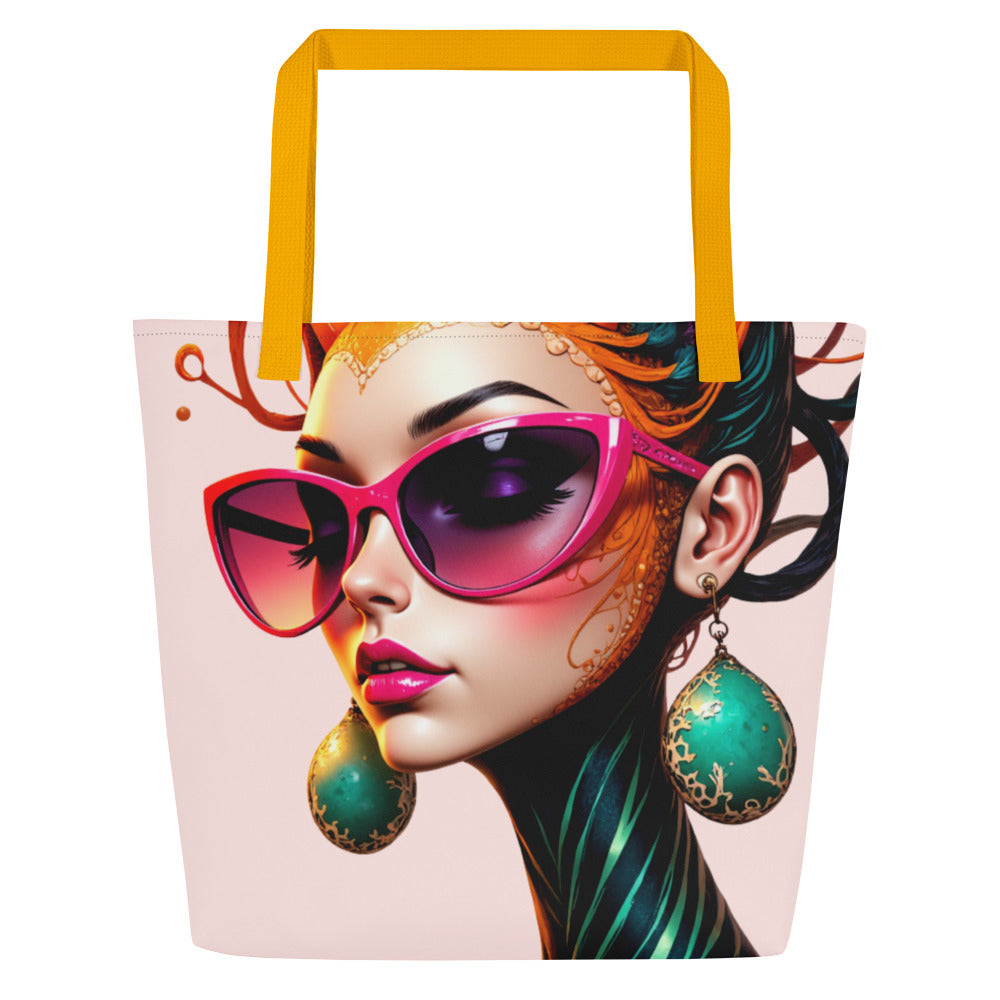 Artistic fashion accessory tote. Modern art inspired tote bag. Apparelhue artsy tote bag