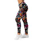 Floral burst tie dye yoga pants sustainable recycled fabric breathable