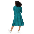 Trendy Beautiful Dress All-Over print Long Sleeve Midi Dress