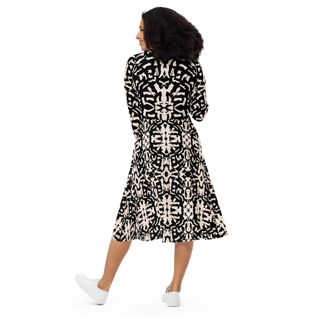 all over print dress movement shot