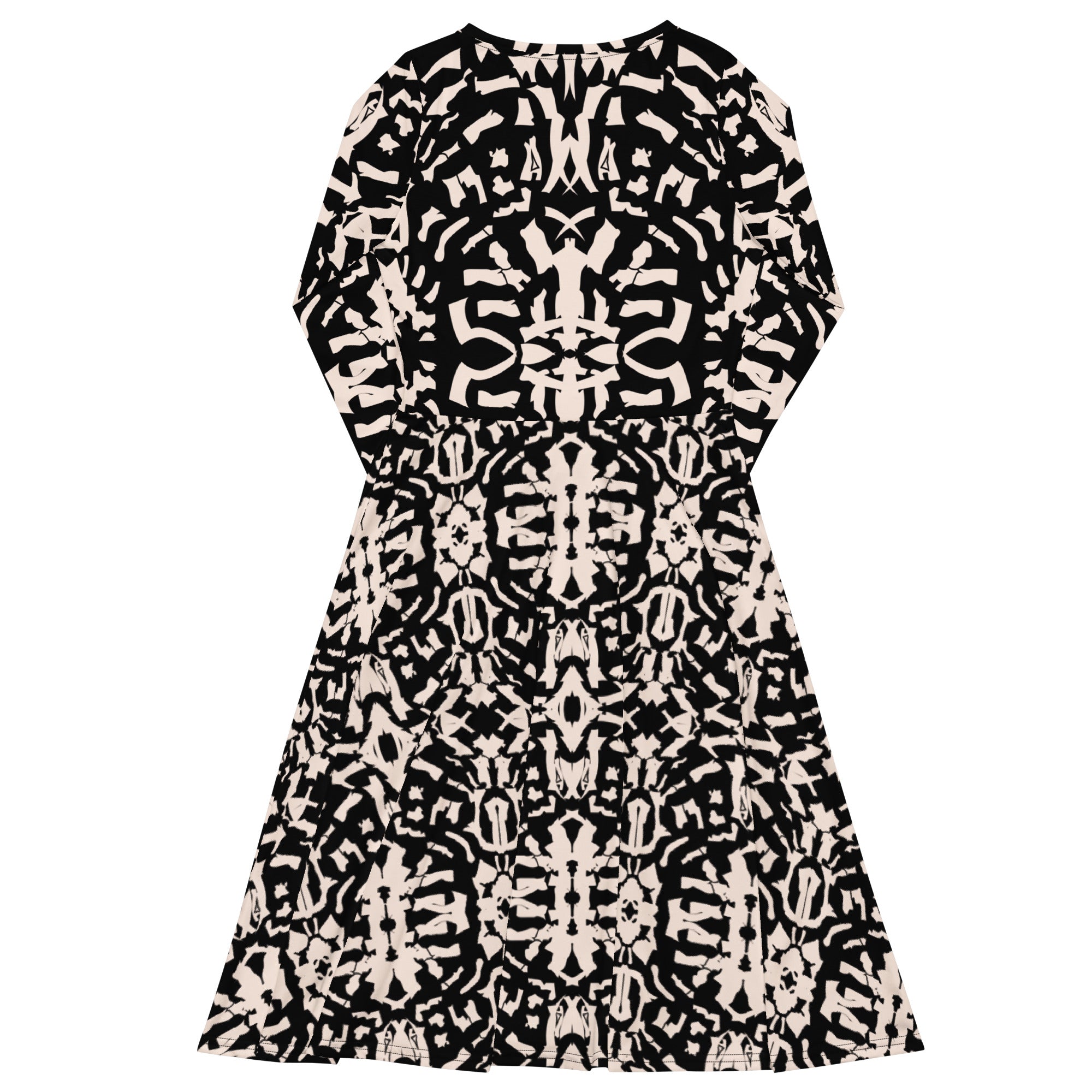 fashionable geometric midi dress outfit
