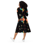 Product mockupstatement midi dress creative fashion design full body shot