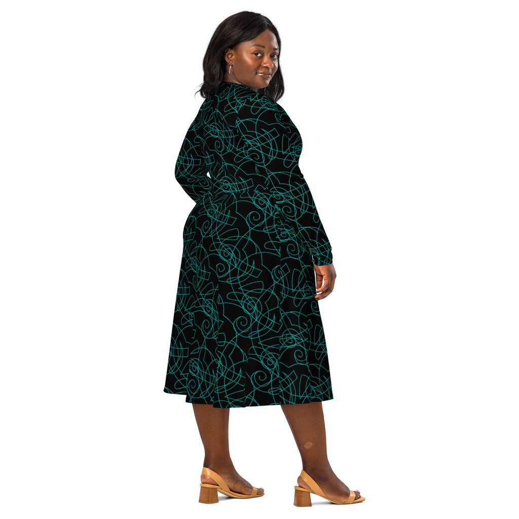 luxury abstract midi dress street fashion editorial vibe