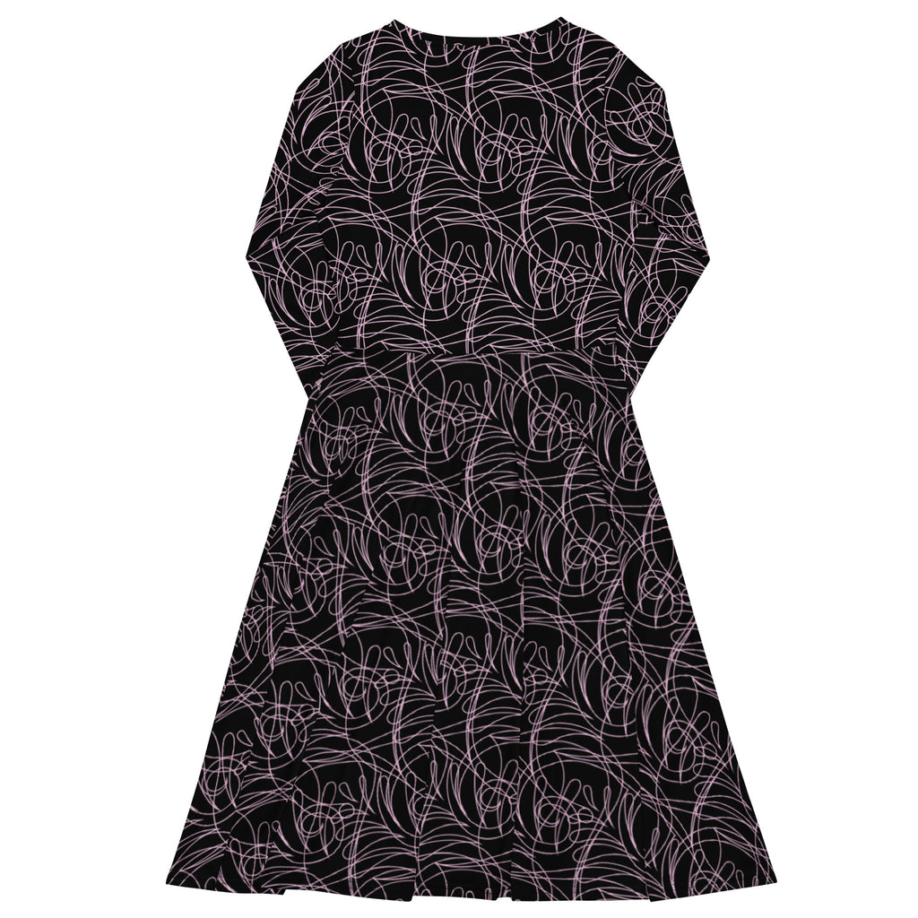 unique all over print dress confident pose