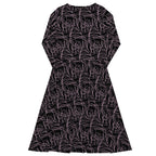 unique all over print dress confident pose