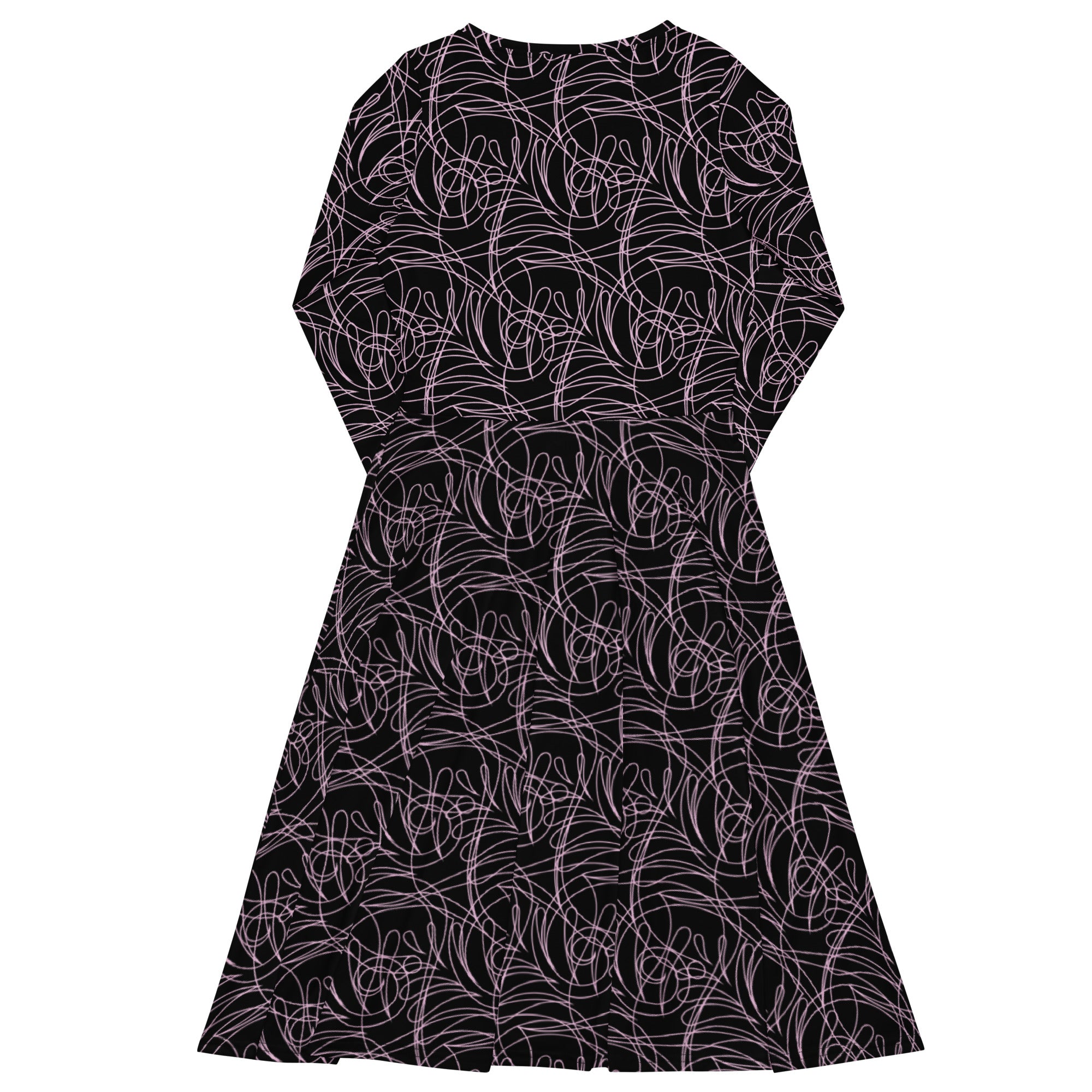 unique all over print dress confident pose