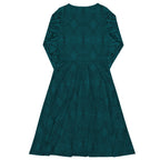 Women's elegant teal dress perfect for weddings and special occasions