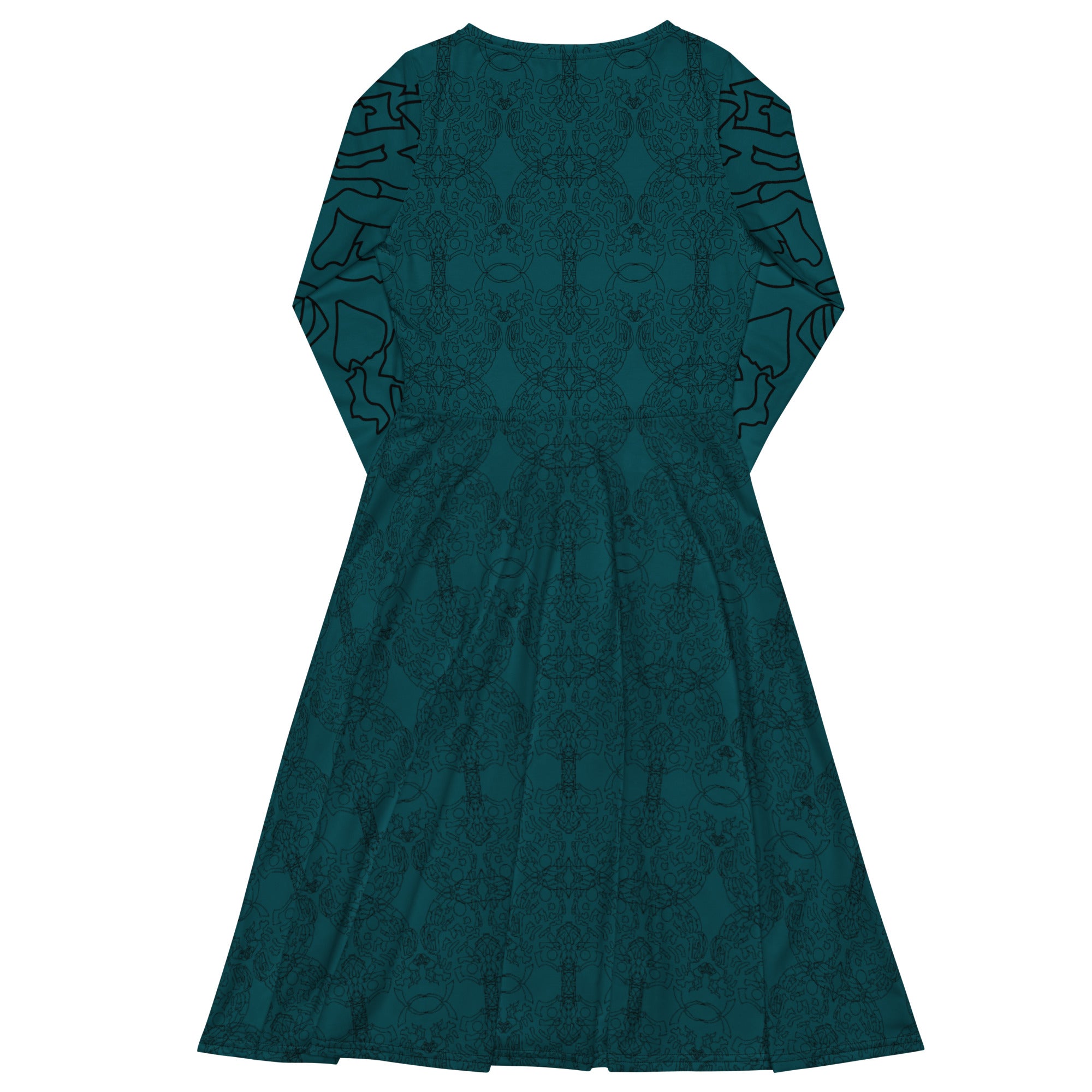 Women's elegant teal dress perfect for weddings and special occasions