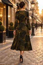 Original Hand-Drawn Art Midi Dress