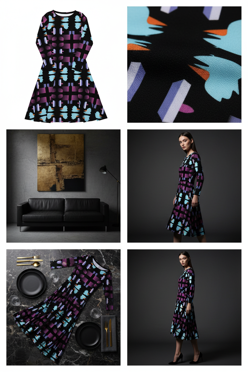 Chic Geometric Midi Dress