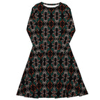 Abstract Art Dress All-Over Print Long Sleeve Midi Dress