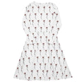 White dress with floral pattern on a white background