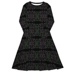 artistic all over print midi dress full length