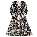 elegant abstract midi dress outfit