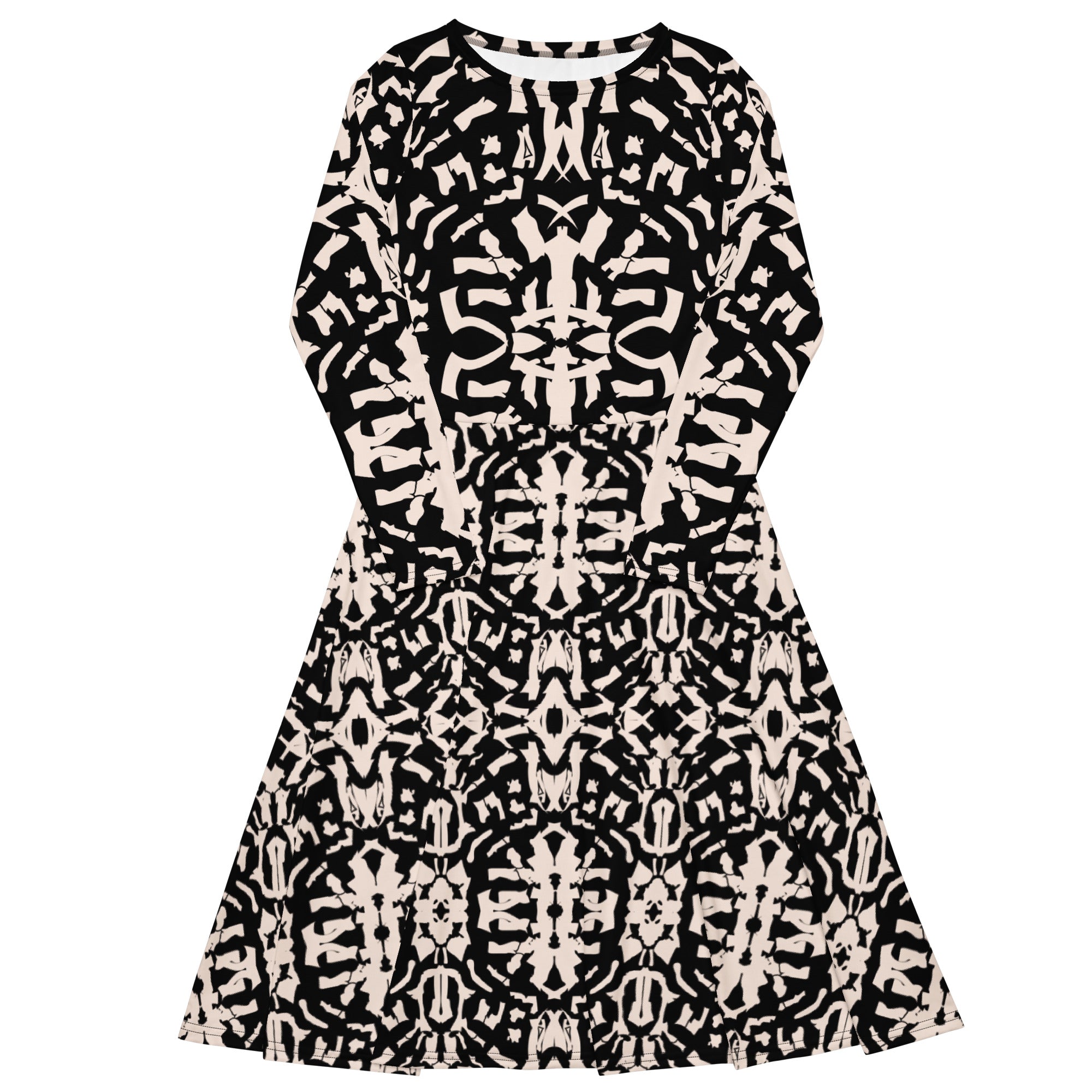 elegant abstract midi dress outfit