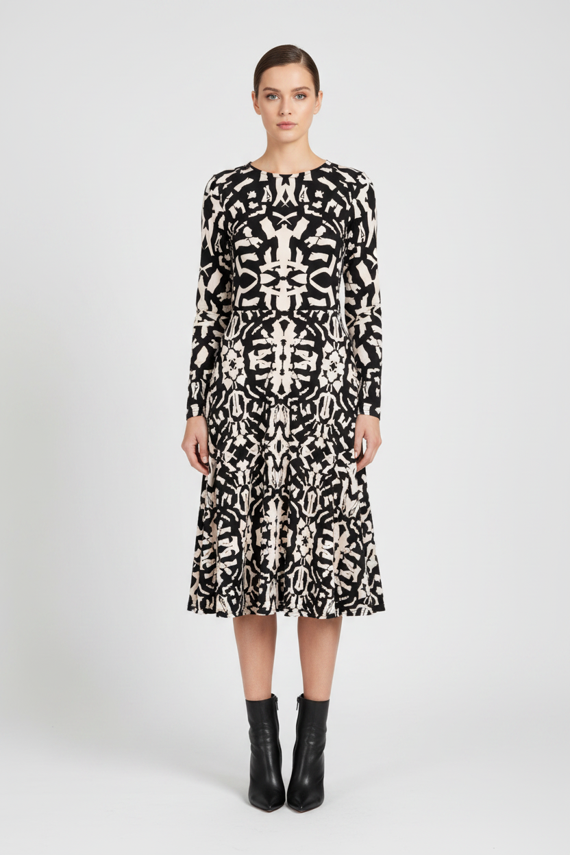  Geometric print dress