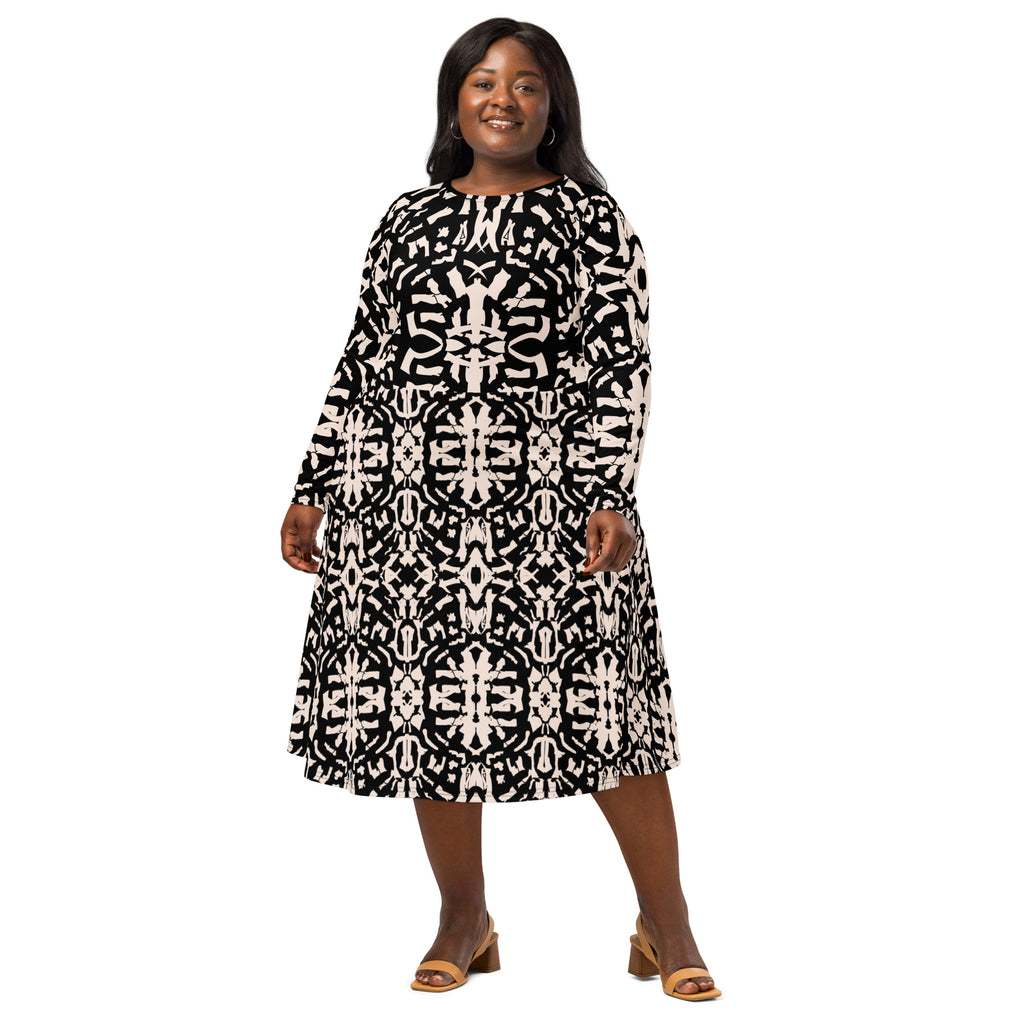 premium all over print dress side angle