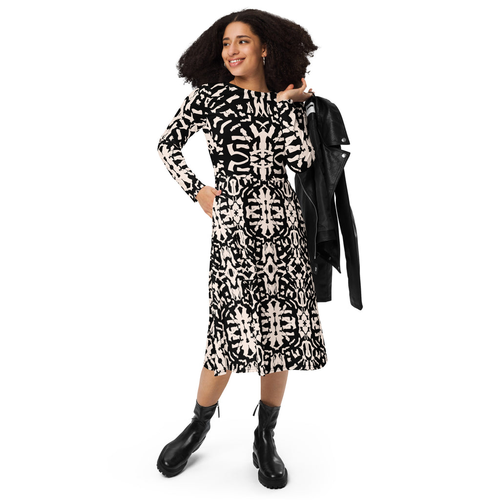 geometric pattern dress fabric detail