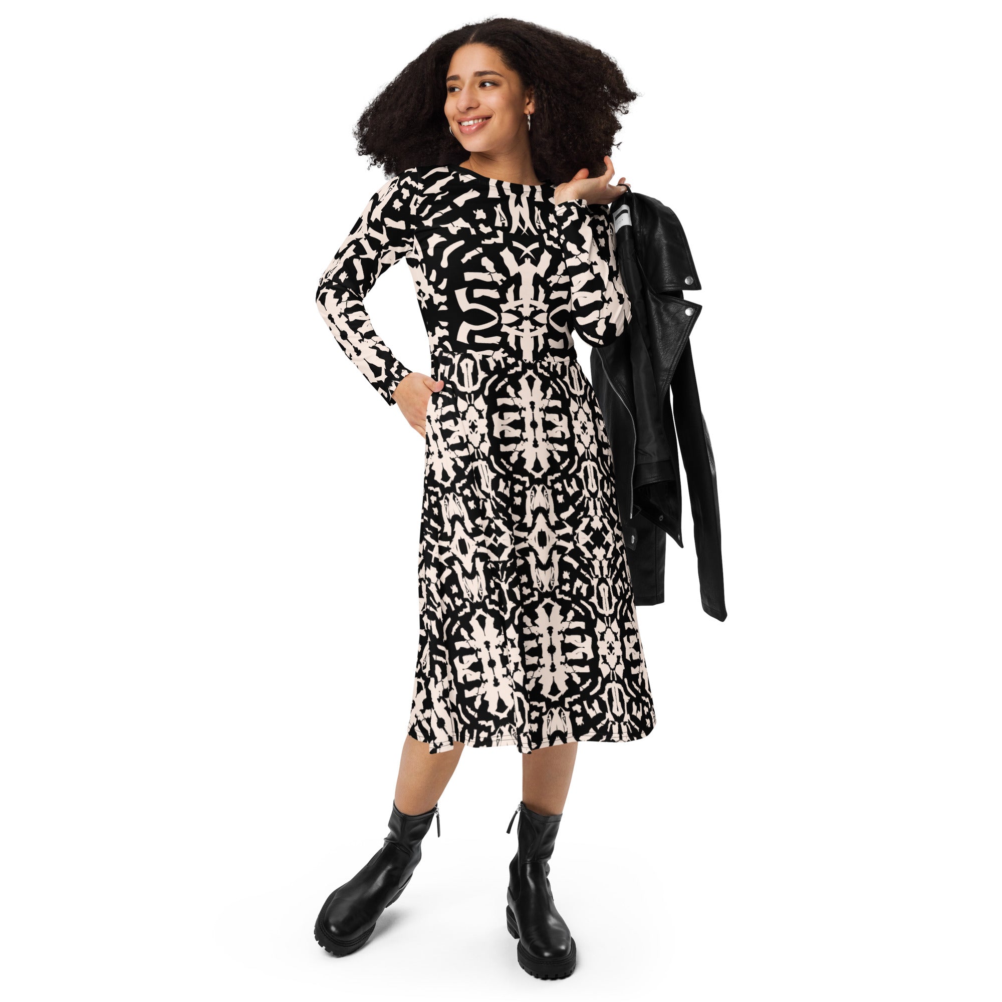geometric pattern dress fabric detail