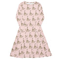 creative print midi dress full body